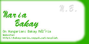 maria bakay business card